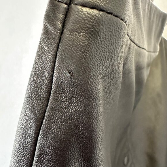 All Saints Womens Lamb Leather Button Up A-Line Mini Skirt Size US 6 Black - Picture 4 of 10
